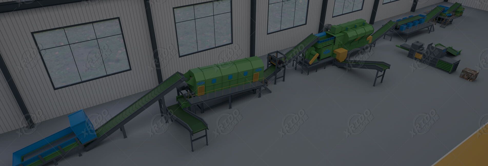 Bulky Waste crushing and sorting process